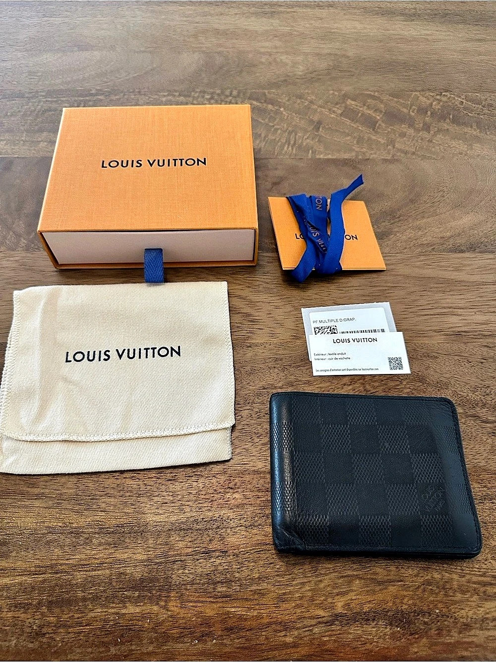 Louis Vuitton Damier Graphite Bifold Wallet Black Gray